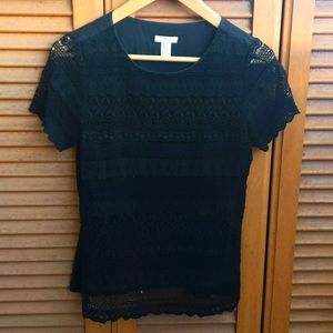 J.Crew Black Lacy Blouse